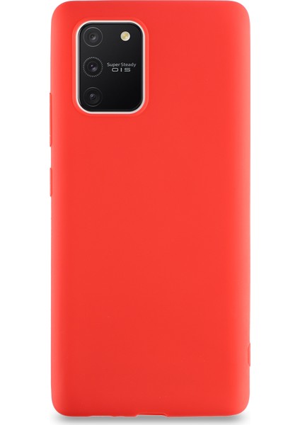 Samsung Galaxy A91 Kılıf Kamera Korumalı Premier Silikon Kapak - Kırmızı