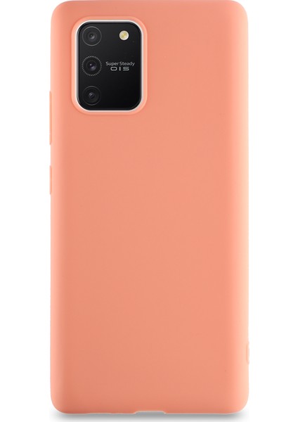 Samsung Galaxy A91 Kılıf Kamera Korumalı Premier Silikon Kapak - Pudra