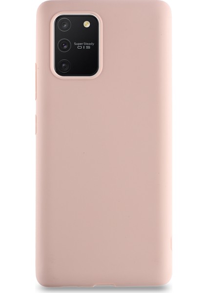 Samsung Galaxy A91 Kılıf Kamera Korumalı Premier Silikon Kapak - Kahverengi