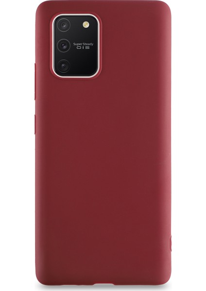 Samsung Galaxy A91 Kılıf Kamera Korumalı Premier Silikon Kapak - Mürdüm