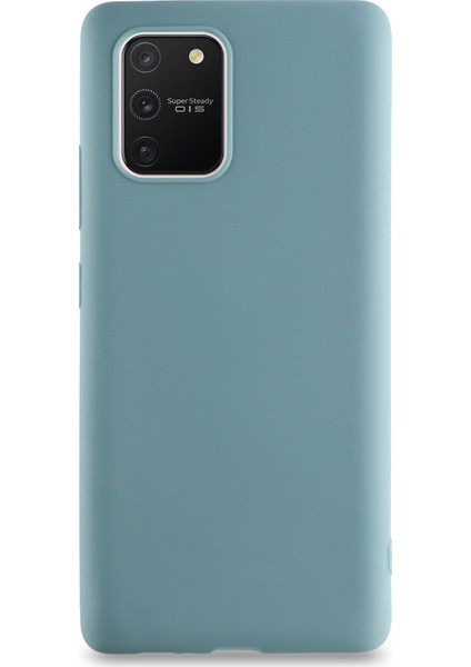 Samsung Galaxy A91 Kılıf Kamera Korumalı Premier Silikon Kapak - Petrol Mavisi