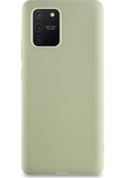 Samsung Galaxy A91 Kılıf Kamera Korumalı Premier Silikon Kapak - Su Yeşili