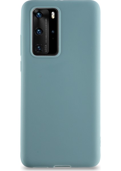 Huawei P40 Pro Kılıf Kamera Korumalı Premier Silikon Kapak - Petrol Mavisi