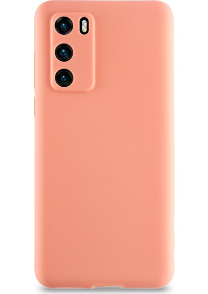 Huawei P40 Kılıf Kamera Korumalı Premier Silikon Kapak - Pudra