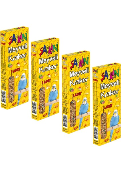 Şaşkın Meyveli Muhabbet Kuşu KRAKERI-100 Gram-4 Adet