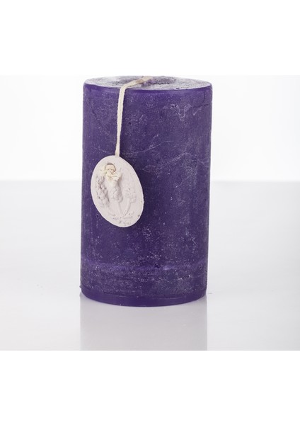 7 x 12 cm Lavanta Kokulu Taşlı Mum
