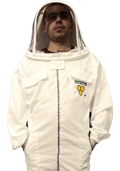 Petekten Astronot Tip Tam Boy Arıcı Tulumu Beyaz
