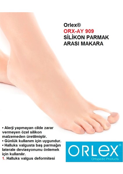 Orx-Ay 909 Silikon Parmak Arası Makara Cilde Zarar Vermeyen Özel Silikon Malzemeden