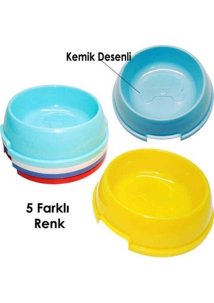 Köpekler Için Orta Boy Kemik Desenli Mama Kabı