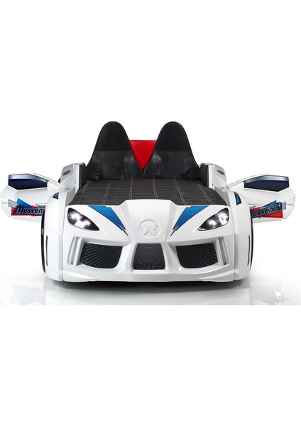 Audi Kapıları Açılabilen Full Ledli Koltuklu Arabalı Yatak, Beyaz modelleri