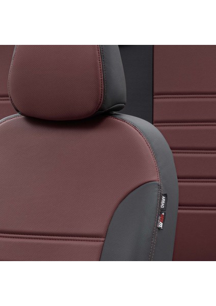 Ford Tourneo Courier 2014-Sonrası Özel Üretim Koltuk Kılıfı Istanbul Design Bordo - Siyah