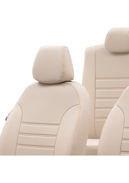 Nissan Navara 2015-Sonrası Özel Üretim Koltuk Kılıfı New York Design Bej fırsatları