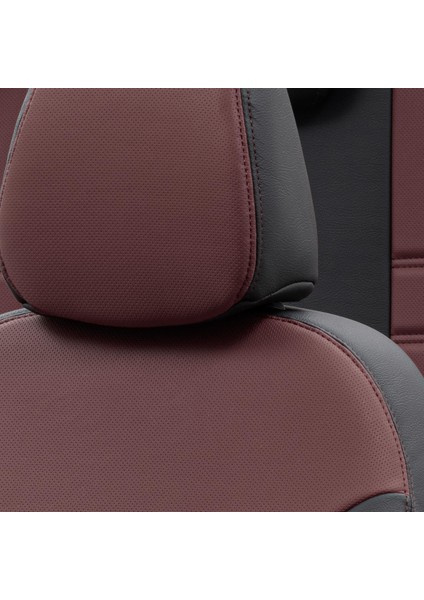 Peugeot 208 2012-2019 Özel Üretim Koltuk Kılıfı Istanbul Design Bordo - Siyah