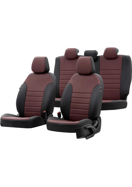 Seat Altea Xl 2004-2015 Özel Üretim Koltuk Kılıfı Istanbul Design Bordo - Siyah