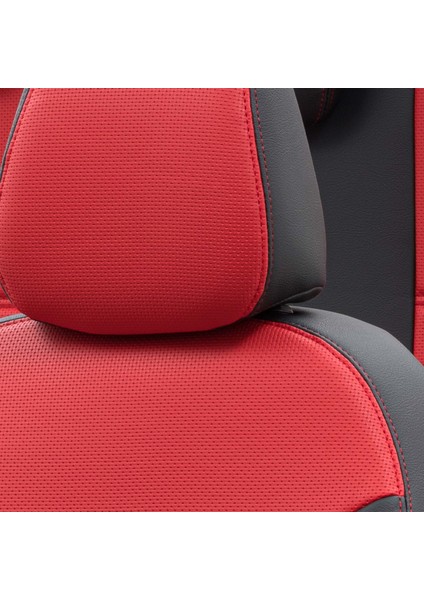 Ssangyong Korando 2010-2019 Pick-Up Özel Üretim Koltuk Kılıfı New York Design Kırmızı - Siyah