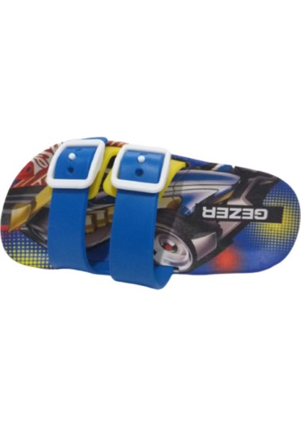 Erkek Çocuk Arabalı Havuz Deniz Plaj Terliği Mavi - 12327 indirimleri