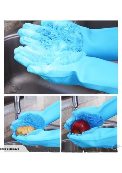 Sihirli Isıya Dayanıklı Silikon Çok Amaçlı Bulaşık Eldiven Fırçası Magic Gloves