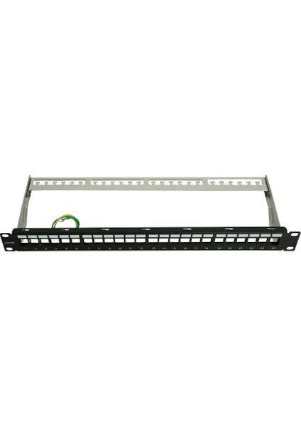 Bakır RJ45 Ftp Patch Panel 24 Port 1u 19'' Siyah Korumalı Ral 9005 2 Yıl Üretici Garantili