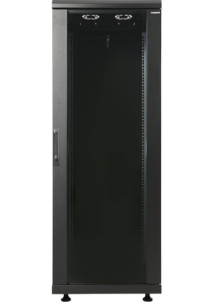 42U 800X800MM 19''dikili Tip Network Rack Kabinet Siyah Çelik Sac Ön Cam Kapı Montajlı Ral 9005 2 Yıl Üretici Garantili