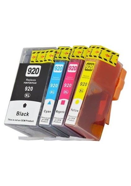 HP Officejet 7000 Kartuş Set 4 Renk Takım Muadil Yüksek Kapasite 920XL