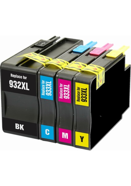 HP Officejet 7612 Kartuş Set 4 Renk Takım Muadil Yüksek Kapasite 932XL-933XL