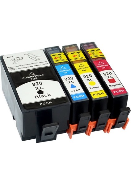 HP Officejet 7000 Kartuş Set 4 Renk Takım Muadil Yüksek Kapasite 920XL