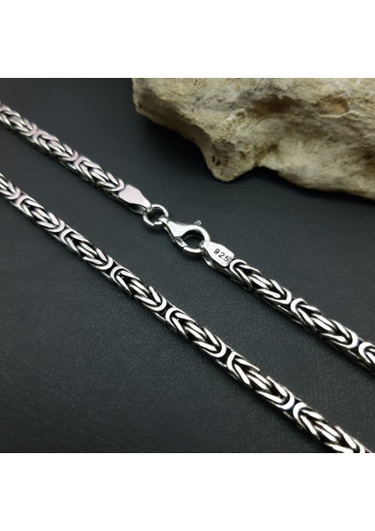 Gümüş Erkek Zincir Kare Kral Kolye 3 mm 65 cm fiyatları