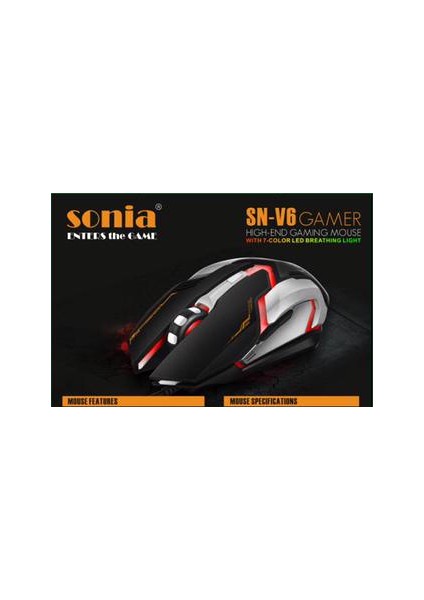 Mouse Sonia Sn-V6 Oyuncu Mouse