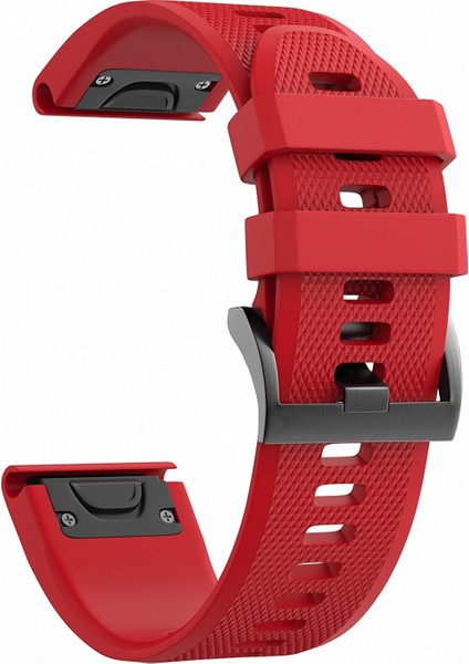 Garmin Fenix 5 Silikon Kordon - Kırmızı