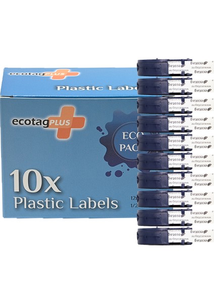 Letratag Etiket Yazıcı ve Ecotag Muadil Plastik Yedek Şerit Etiket 10 Lu Paket