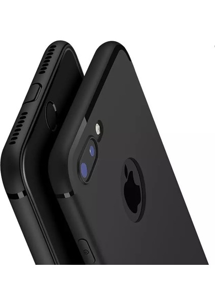 Apple iPhone 8 Plus Kılıf Ultra Ince Tıpalı Siyah Silikon