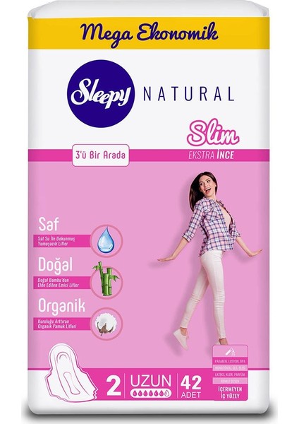 Natural Slim Ekstra Ince Uzun 42 Ped fiyatları