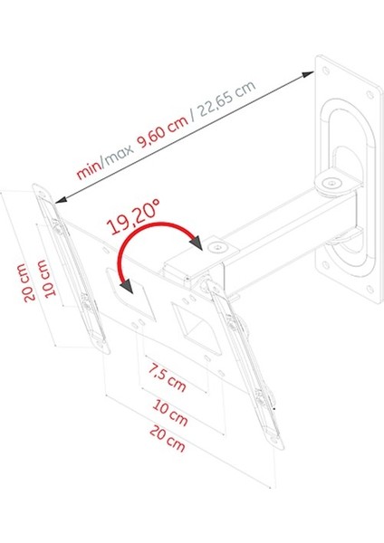 RX-90 15-40 inç Hareketli Askı Aparatı