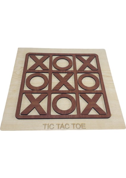 3 In 1 Ahşap Tic-Tac-Toe 3 Taş ve Bihar Akıl Zeka ve Strateji Oyunu