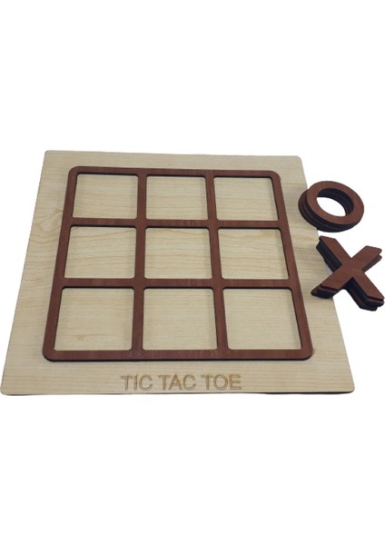 3 In 1 Ahşap Tic-Tac-Toe 3 Taş ve Bihar Akıl Zeka ve Strateji Oyunu