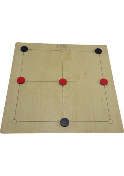 3 In 1 Ahşap Tic-Tac-Toe 3 Taş ve Bihar Akıl Zeka ve Strateji Oyunu