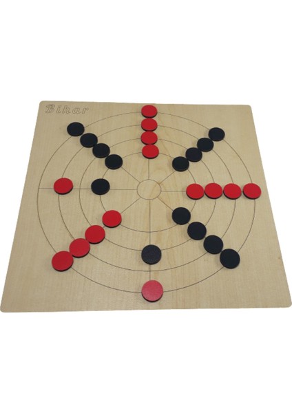 3 In 1 Ahşap Tic-Tac-Toe 3 Taş ve Bihar Akıl Zeka ve Strateji Oyunu