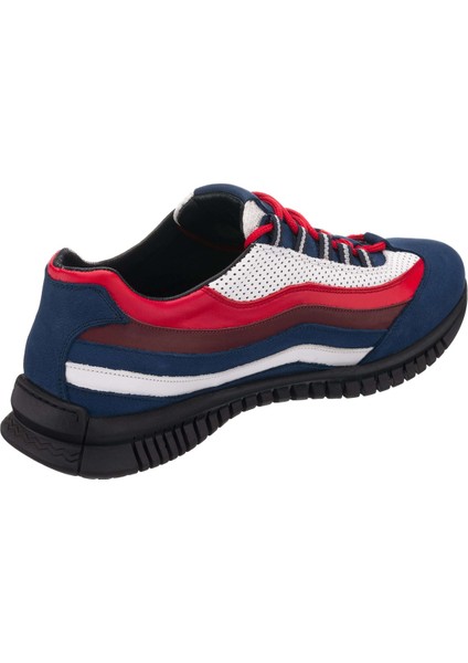 Amex Lacivert Büyük Numara Dana Derisi Rahat Geniş Kalıp Erkek Vip Spor Ayakkabı fırsatları