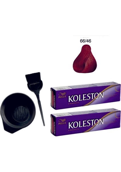 Koleston Tüp Saç Boyası 66/46 Aşk Alevi 2'li + Boyama Seti