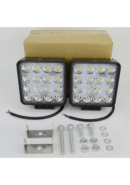4 Adet 16 Ledli Off Road Çalışma ve Sis Lambası 48WATT 12 & 24 Vo