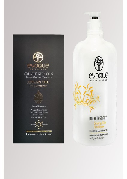 Smart Keratın Saf ve Organik Argan Yağ 100 ml + Milk Therapy Saç Kremi 100 ml