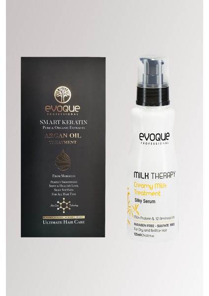 Smart Keratın Saf ve Organik Argan Yağ 100 ml + Milk Therapy Saç Serumu 125ML