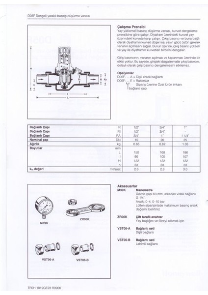 D05FS-1 Honeywell  Su Basınç Düşürücü (1'' / Maks. 25 Bar)