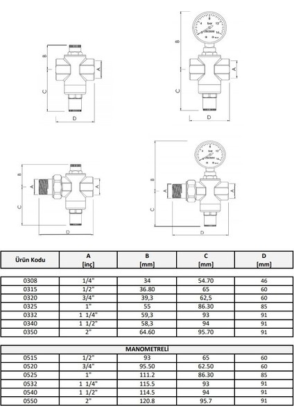 Pm Su Basınç Düş. 1 1/4'' (0332 Maks.16 Bar)