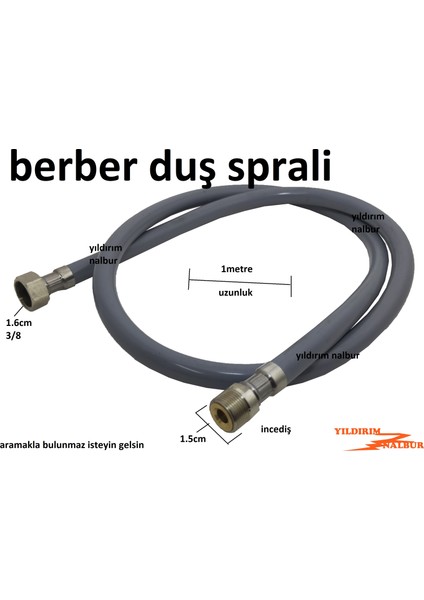 Berber Duş Eviye Bataryası Borusu Plastik Uzatma 1 m