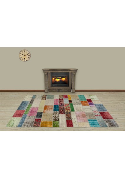 Modern Klasik Patchwork Eskitme Halı 160 x 230 cm