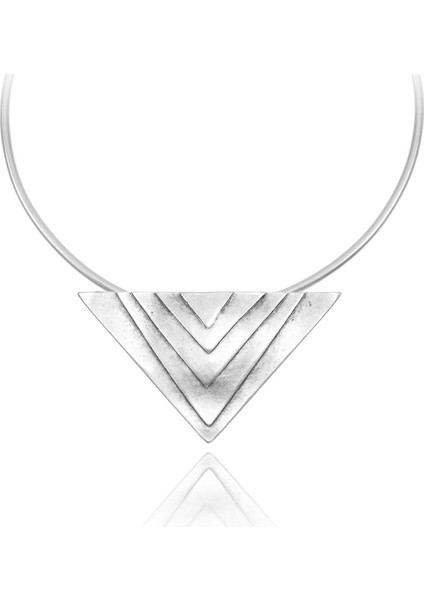 Kadın Antik Gümüş Kaplama Üçgen Uçlu Choker fırsatları