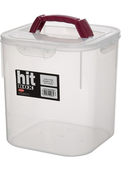 BO083 Köşeli Erzak Kavanozu 9 Litre Kilitli Kapak
