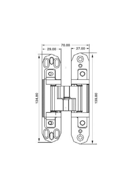 Akordiyon Menteşe Ayarlı 135 Mm-Merkez Zamak