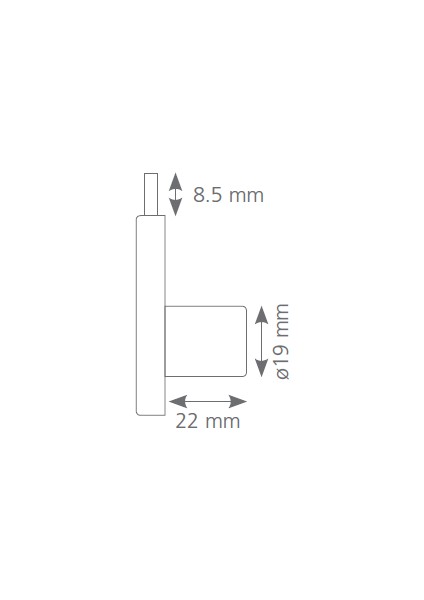 Kare Çekmece Kilidi D 19 mm x L 22 mm